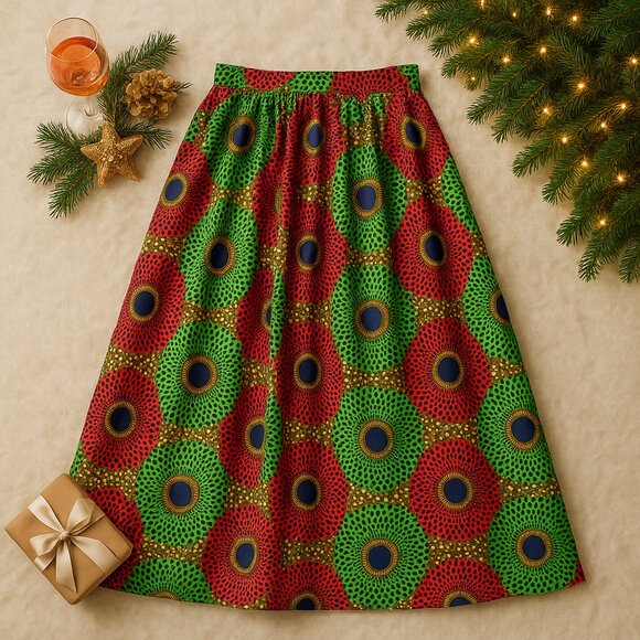 🌺 Hongyun Amy Wax-Print Maxi Skirt — Modern Global Elegance (L) - Picture 5 of 5